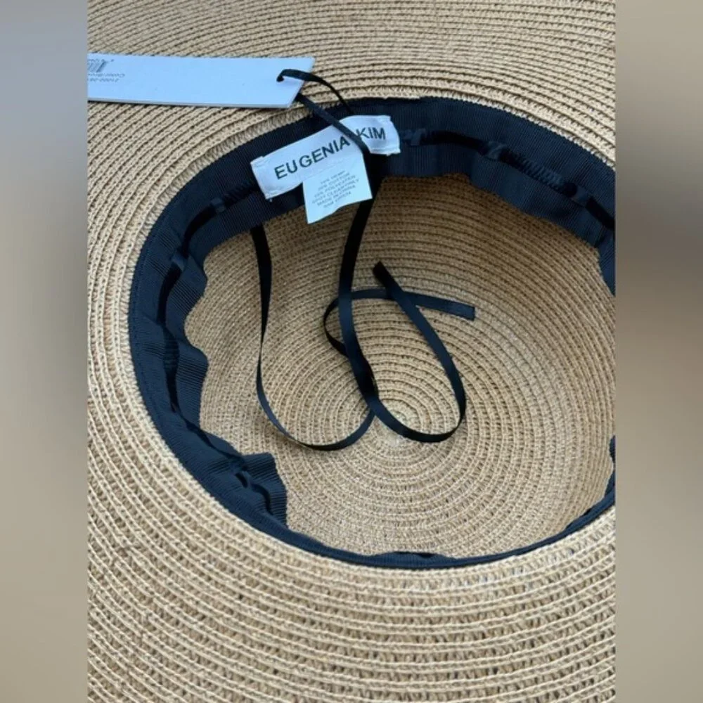 🆕 EUGENIA KIM 🧿 NWT Sunny "Do Not Disturb" Floppy Sun Hat, Brown & Red - Picture 8 of 12